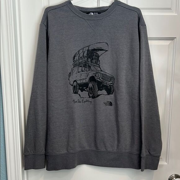 The North Face Gray Men's Sweatshirt size large never stop exploring - Picture 4 of 7